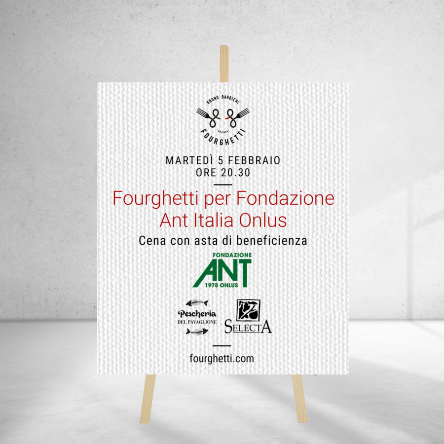 Fourghetti per Fondazione Ant: una cena con asta di beneficenza